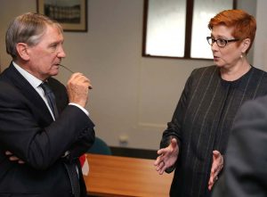 Defence Minister Marise Payne chats with Secretary of Defence Dennis Richardson. Photo by Jayson Tufrey.