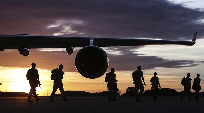 2016 FILE PHOTO: United States Marine Rotational Force - Darwin arrive at Darwin Airport. Photo by Able Seaman Kayla Hayes.