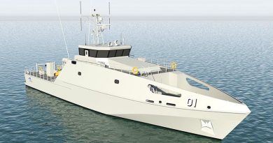 The Pacific Patrol Boat Replacement Project is an Australian security initiative that aims to enhance practical maritime security cooperation across the South Pacific through the donation of patrol boats to replace an ageing fleet of boats donated to the same countries in a program that commenced in 1987. The project includes 19 or more 39.5m vessels designed and constructed by Austal in WA for delivery to up to 13 Pacific-island nations from late 2018. Construction of the first patrol boat started earlier this year. Austal image.