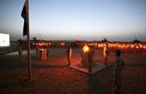 ANZAC Day Dawn Service at Talil, Iraq, 2008. Photo by Brian Hartigan.