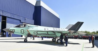 Italy's first home-built F-35B rolls out of final assembly. Lockheed Martin photo.