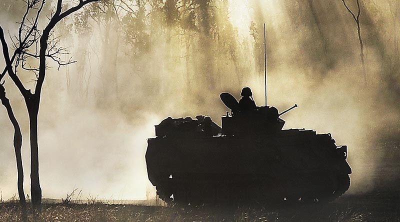 An M113AS4 at Shoalwater Bay. Photo by Leading Seaman Andrew Dakin.