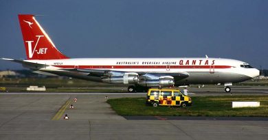 John Travolta's Boeing 707, photographed in Frankfurt, Germany – has been donated to the Historical Aircraft Restoration Society at Albion Park, NSW, Australia. Photo by Konstantin von Wedelstaedt.