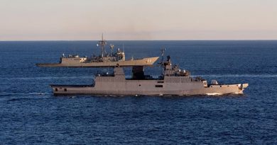 Indian Navy Ship INS Kamorta and HMAS Newcastle conduct officer of the watch manoeuvres in the Western Australian Exercise Area (WAXA) during AUSINDEX 2017. Photo by Able Seaman Nicolas Gonzalez.