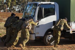 Cadets from No 608 (Town of Gawler) Squadron push themselves to the limit during the Teamwork and Leadership Competition. Image by Pilot Officer (AAFC) Paul Rosenzweig