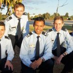 The 604 Squadron Catalina Cup Competition team (left to right): LCDT Zain Carse, CCPL Tomasz Kocimski, CSGT Michael Santos, LCDT Simon Russell and LCDT Lachlan Jenkins. Not in photo: CCPL Suyash Jain. Image by Pilot Officer (AAFC) Paul Rosenzweig