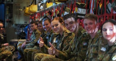 6 Wing cadets enjoy their C-130J air-experience flight.