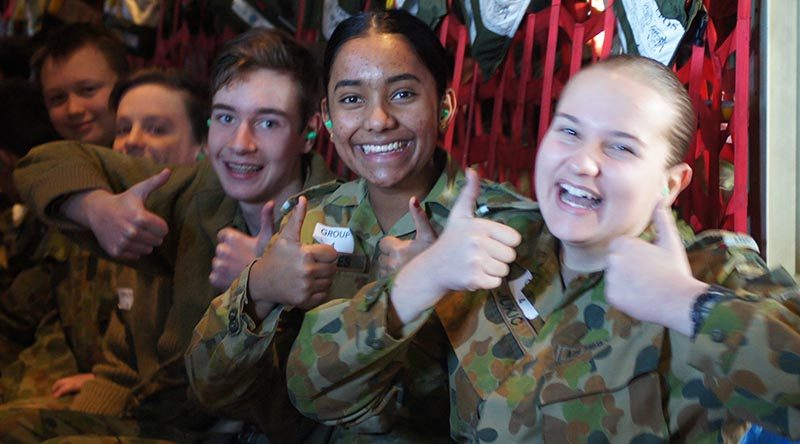 Cadets from 6 Wing AAFC enjoy a C-130J air-experience flight. Photos by PLTOFF (AAFC) Paul Rosenzweig