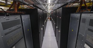 An interior view of the Containerised Data Centre at Australia's main operating base in the Middle East region. Photos by Corporal Sebastian Beurich.