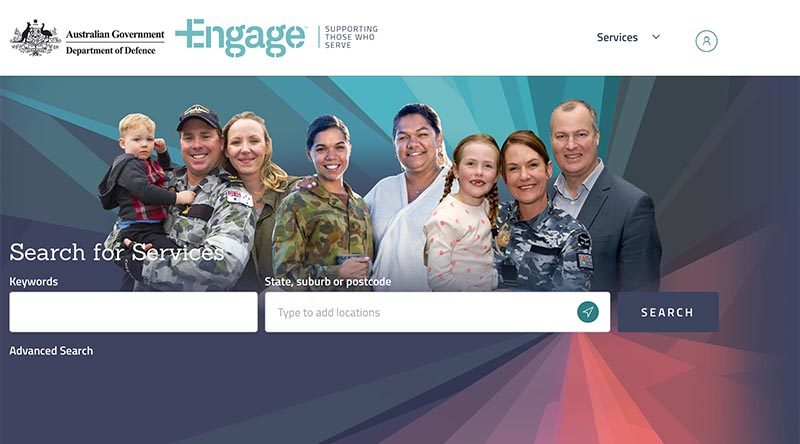 Screenshot of Engage web site
