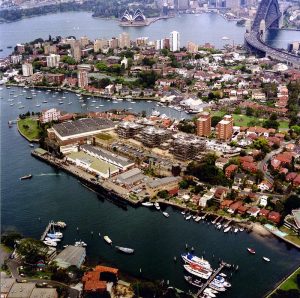 HMAS Platypus as it is today, and in 1984 (at top).