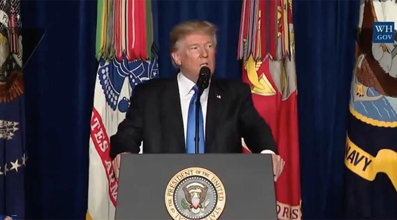 President Donald Trump outlines his new strategy on Afghanistan