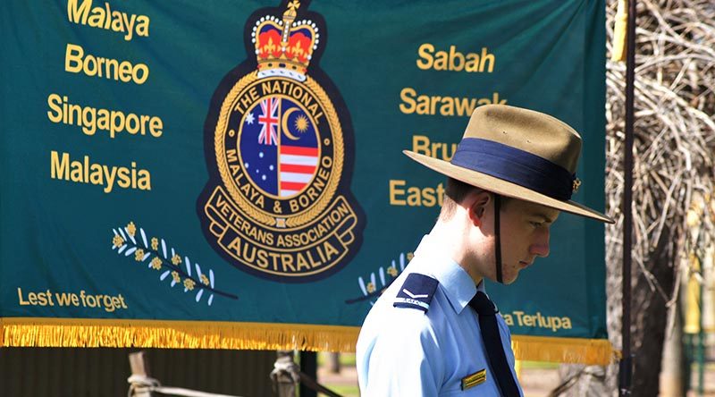 Leading Cadet Byron Barnes-Williams on duty on Malaya-Borneo Veterans Day 2017. Leading Cadet Barnes-Williams was also a member of the 2016 Pilgrimage to Kuching in Sarawak, Malaysia.