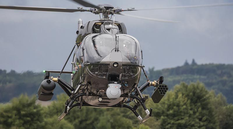 An Airbus Helicopters H145M with HForce modular weapons system fitted. Photo by Christian Keller, Airbus Helicopters.