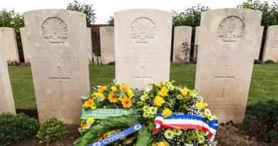 The headstone of 2nd Lieutenant Charles Maxwell Bowden of the 22nd Battalion, Australian Imperial Force, at Dive Copse Cemetery, Sailly-le-Sec, France.