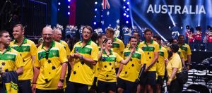 Members of the Australian team enter the Invictus Games opening ceremony. Photo by Corporal Mark Doran.