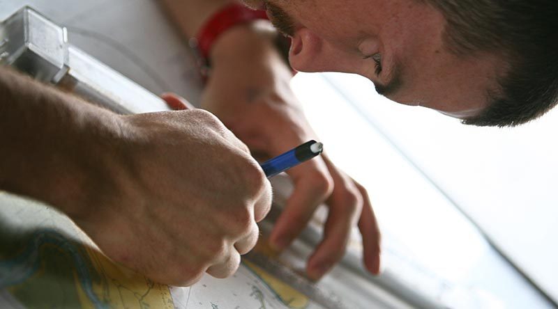 File photo – nautical charts HMAS Melbourne. Photo by Brian Hartigan.