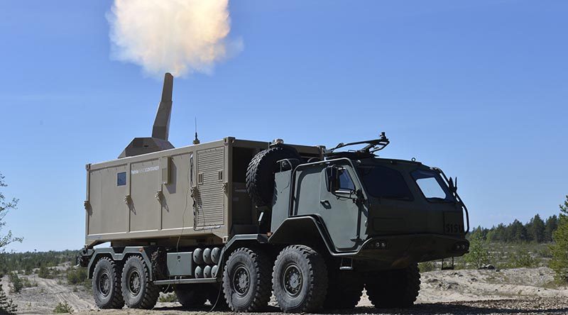 Patria Nemo Container – containerised 84mm mortar system. Patria photo.