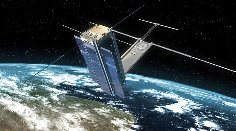 Artist's impression of a RAAF Cubesat. Image provided by UNSW-Canberra Space.