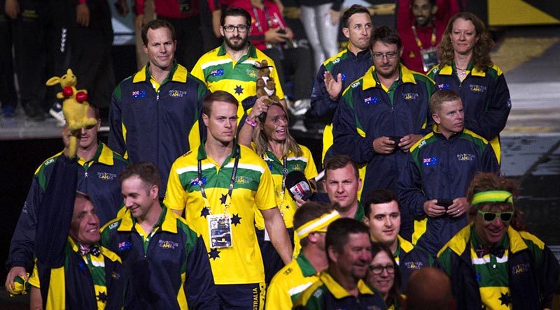 Australian athletes enter the 2017 Invictus Games closing ceremony in Toronto, Canada. Photo by Corporal Mark Doran.