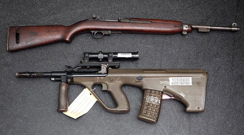 An F88 Austeyr rifle was among a large number of weapons surrendered to NSW Police during the 2017 National Firearms Amnesty. NSW Police photo.