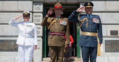 New Zealand Defence Force officers commemorate the the 100th anniversary of the Battle of Beersheba.