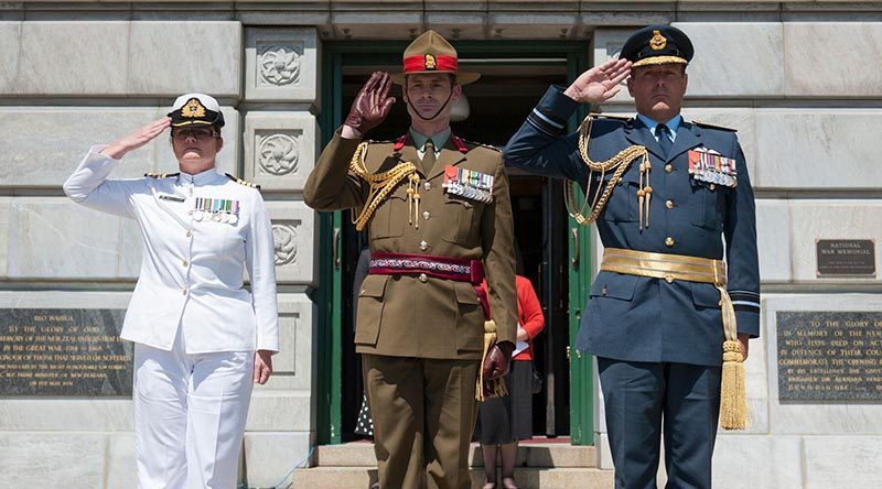 New Zealand Defence Force officers commemorate the the 100th anniversary of the Battle of Beersheba.