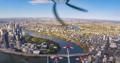 RAAF Roulettes over Brisbane. Roulettes' photo.