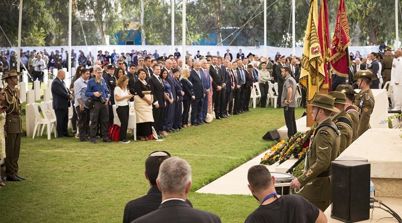 The Battle of Beersheba and Sinai-Palestine Campaign Centenary Service held at the Beersheba War Cemetery in Israel. Photo by Corporal Nunu Campos.