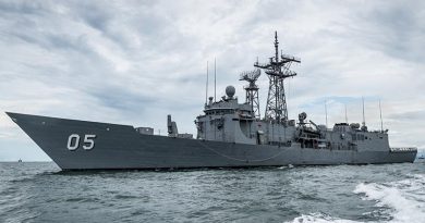 HMAS Melbourne departs Brunei enroute to Korea. Photo by Able Seaman Daniel Cull.