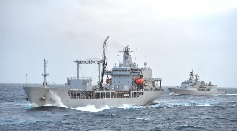 File photo: HMNZS Endeavour at sea. NZDF photo.