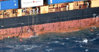 A Norwegian yachtsman is hauled aboard the MV Southern Lily shortly after 5pm Sunday 19 November in rough seas 400km north-east of Auckland, in the New Zealand Defence Force’s second successful search and rescue operation for the weekend. NZDF photo.