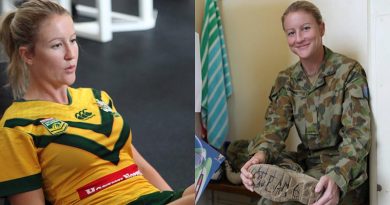 Private Talesha Quinn, 6th Combat Support Brigade – and Rugby League World Cup Jillaroo.