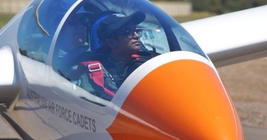 Leading Cadet Tharane Thamodarar during a weekend training activity at Gawler Airfield. Photo by Flying Officer (AAFC) Paul Rosenzweig