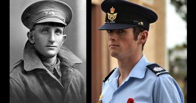 3135 Trooper Alfred Joseph Smith, 3rd Australian Light Horse Regiment, AIF, and his great-grandson Cadet Warrant Officer Jack Lemar, No 622 Squadron, AAFC. Images supplied by Flying Officer (AAFC) Paul Lemar.