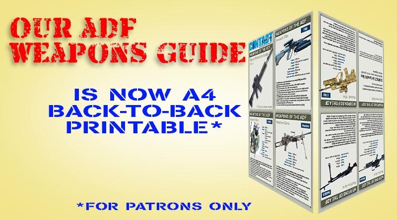 ADF Weapons Guide, now A4 back-to-back printable – for CONTACT Patrons only.