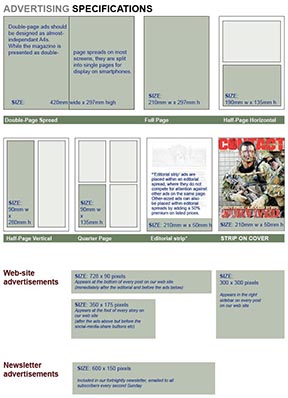 find advertising sizes in high resolution in our rate card