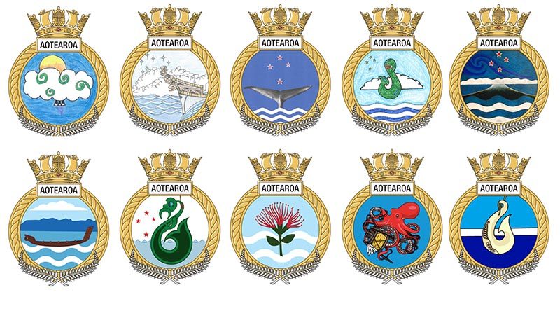 The top 10 badges for New Zealand's future HMNZS Aotearoa.
