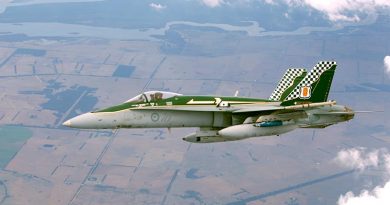 A RAAF F/A-18A over Victoria. Photo by Brian Hartigan.