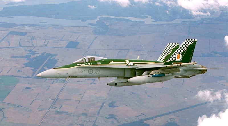 A RAAF F/A-18A over Victoria. Photo by Brian Hartigan.