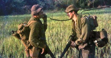 Ian Cavanough (right) showing Roy how to use a radio properly. "He was always seeking my advice."