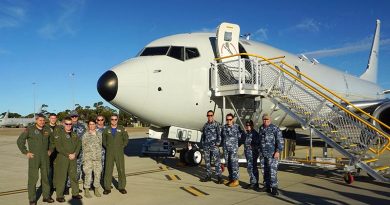 Australia's sixth P-8A Poseidon factory delivered to RAAF Base Edinburgh. Boeing photo.