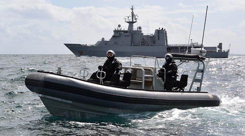 Royal New Zealand Navy’s offshore patrol vessel HMNZS Wellington in the sub-Antarctic on a resupply mission for the Department of Conservation and MetService. NZDF file photo.