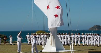 Beat Retreat and Ceremonial Sunset Ceremony at Waitangi Treaty Grounds. NZDF photo.