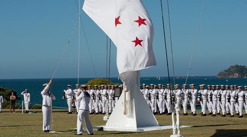 Beat Retreat and Ceremonial Sunset Ceremony at Waitangi Treaty Grounds. NZDF photo.