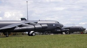 Two US Air Force B-52 Stratofortress bombers at RAAF Base Darwin. Photo by Corporal Terry Hartin.