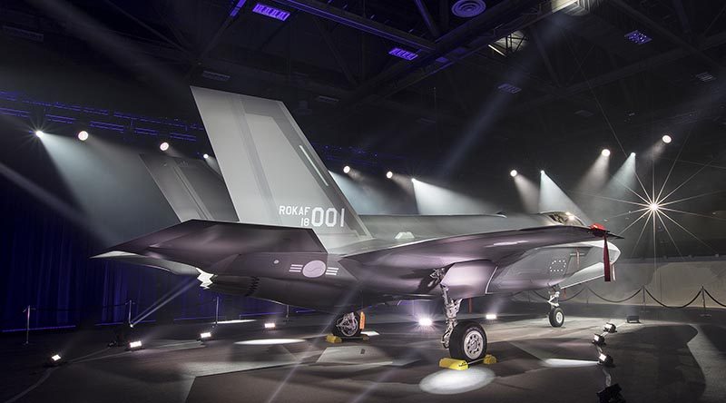 The first Republic of Korea F-35A makes its public debut at Lockheed Martin facilities in Fort Worth, Texas. Photo by Alexander H Groves, Lockheed Martin.