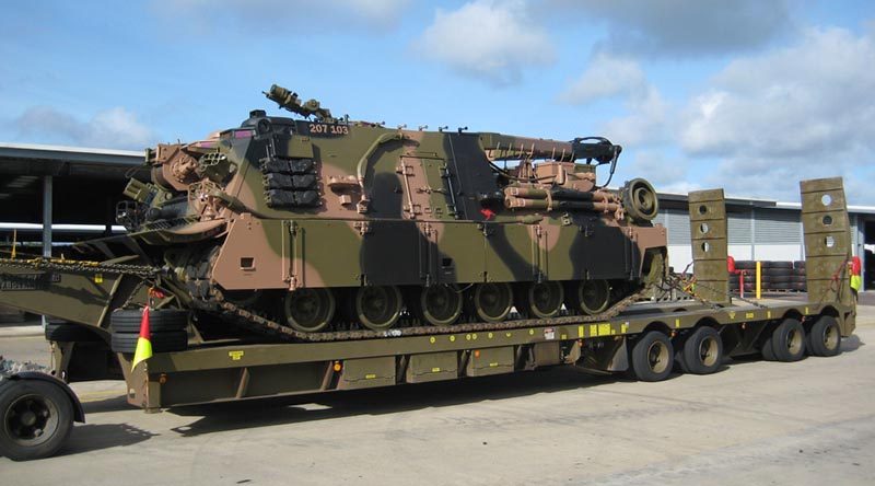 The first of seven M88A2 Hercules armoured recovery vehicles leaves JLU-N after a 'technical refresh' and fresh coat of paint. Photo by WO1 Peter Kirkman.