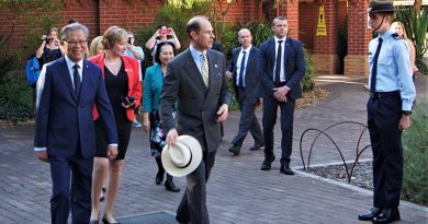 HRH Prince Edward, Earl of Wessex accompanied by Hieu Van Le, Governor of South Australia, pass CCPL Simon Russell, 604 Squadron, in the Guard of Honour.