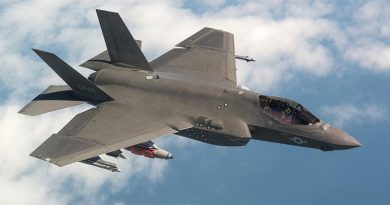 CF-02 Flt 596 piloted by Peter Wilson flies the final System Development and Demonstration (SDD) test flight for the F-35 program. Photo by Lockheed Martin.